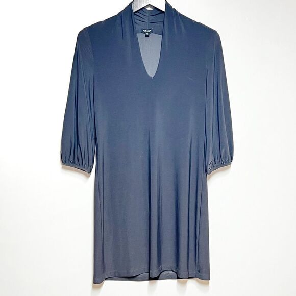 Komarov Grey A Line Jersey Shift Dress Sz S Petite - Picture 1 of 6